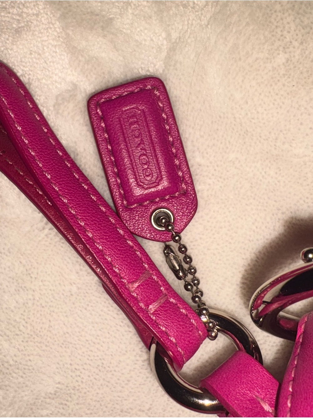 Coach Vibrant Pink Leather Shoulder Bag - Picture 8 of 8